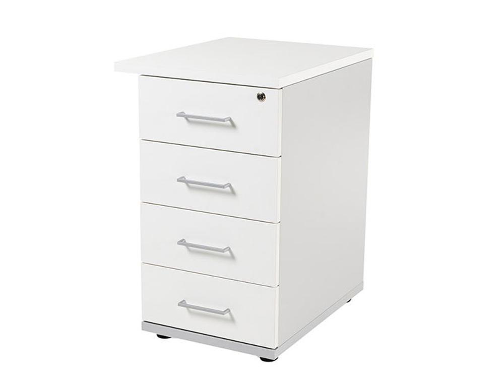 CAJONERA ROCADA CON CUATRO CAJONES SERIE STORE 60X50X72 CM ACABADO AN04 GRIS/BLANCO