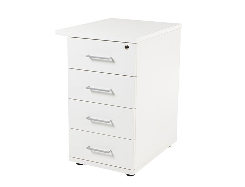 CAJONERA ROCADA CON CUATRO CAJONES SERIE STORE 60X50X72 CM ACABADO AW04 BLANCO/BLANCO