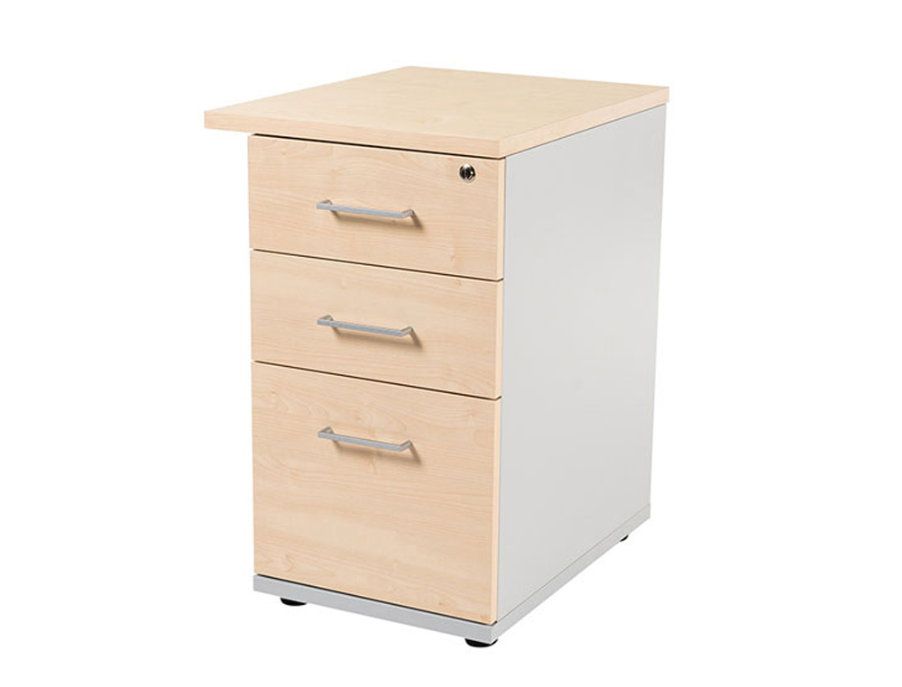 CAJONERA ROCADA CON TRES CAJONES SERIE STORE 60X50X72 CM ACABADO AN01 GRIS/HAYA