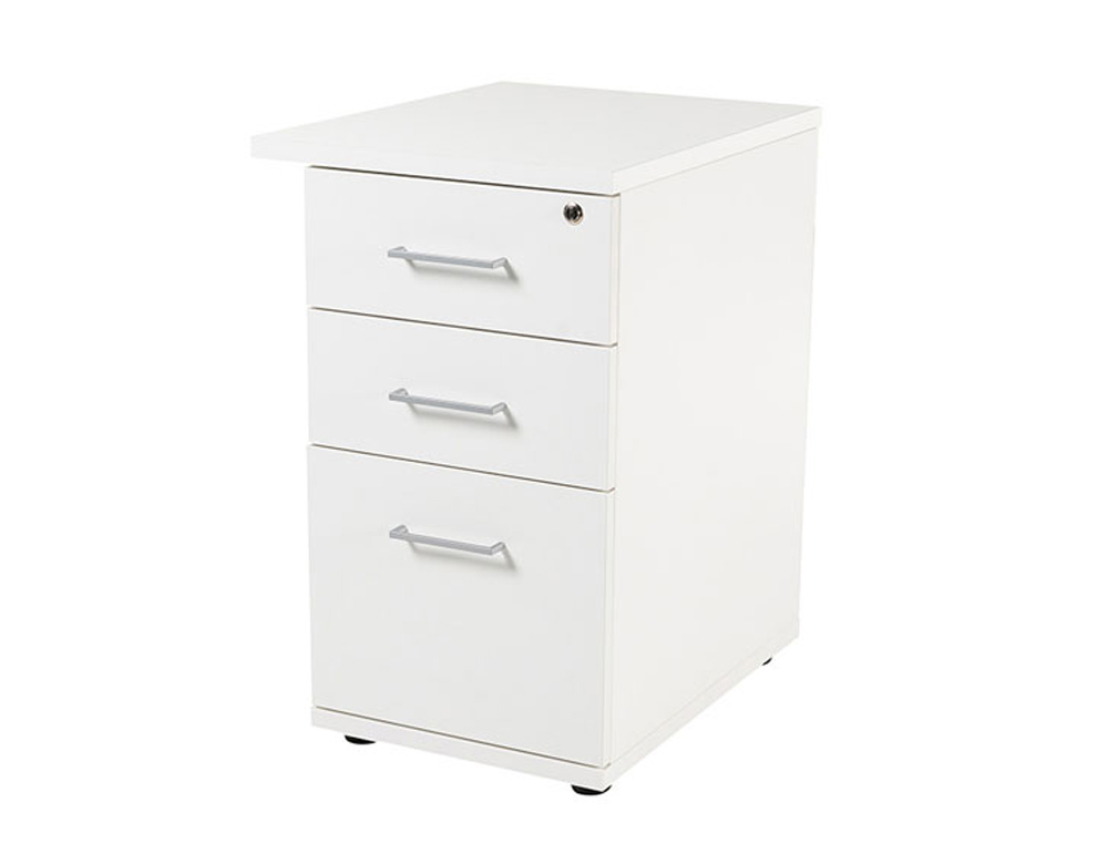 CAJONERA ROCADA CON TRES CAJONES SERIE STORE 60X50X72 CM ACABADO AW04 BLANCO/BLANCO