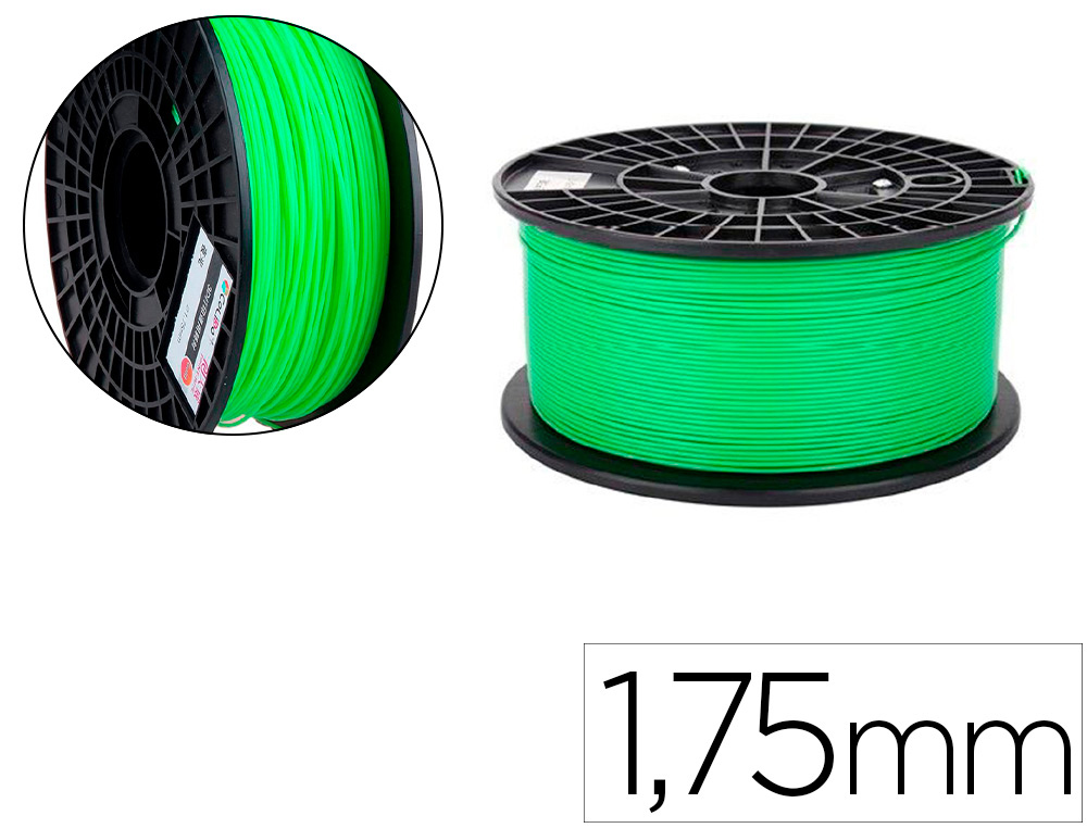 FILAMENTO 3D COLIDO PLA LUMINOSO 1,75 MM 1 KG VERDE