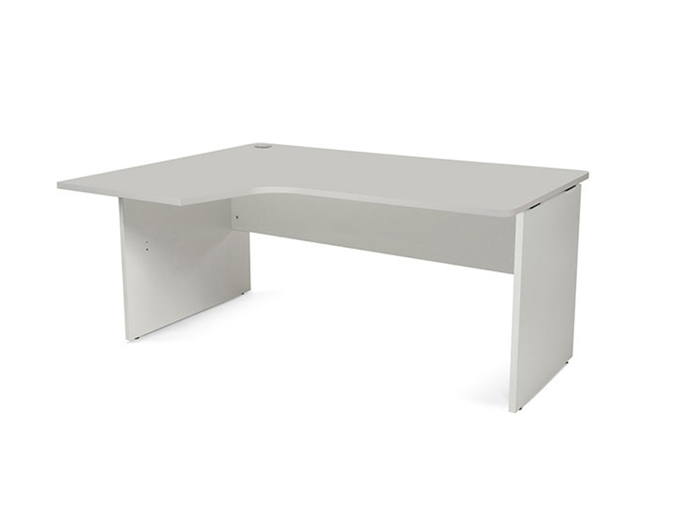 MESA ROCADA SERIE WORK 160X120 CM IZQUIERDA ACABADO AN02 GRIS/GRIS