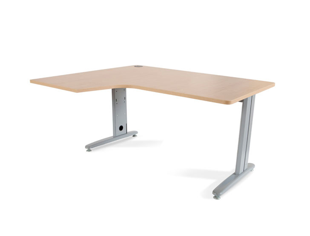 MESA ROCADA SERIE METAL 180X120 CM IZQUIERDA ACABADO AC01 HAYA