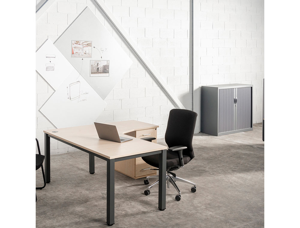 CAJONERA ROCADA CON CUATRO CAJONES SERIE STORE 60X50X72 CM ACABADO AN01 GRIS/HAYA