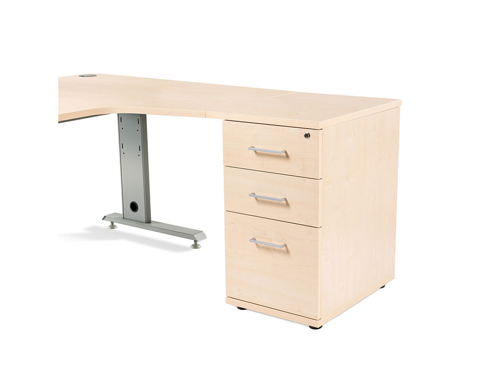 CAJONERA ROCADA CON TRES CAJONES SERIE STORE 60X50X72 CM ACABADO AW04 BLANCO/BLANCO