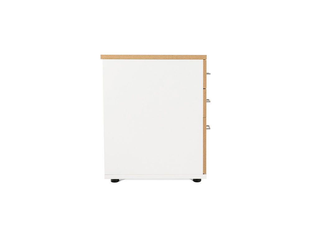 CAJONERA ROCADA CON TRES CAJONES SERIE STORE 60X50X72 CM ACABADO AW04 BLANCO/BLANCO