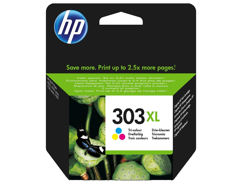 INK-JET HP 303XL ENVY PHOTO 6230 / 7130 / 7830 COLOR TRICOLOR CAPACIDAD 415 PAGINAS