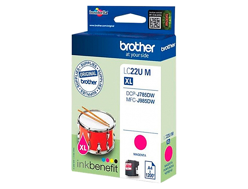 INK-JET BROTHER LC22UMBP XL DCP-J785DW / DCP-J785DWXL / MFC-J985DW / MFC-J985DW MAGENTA 1.200 PAG