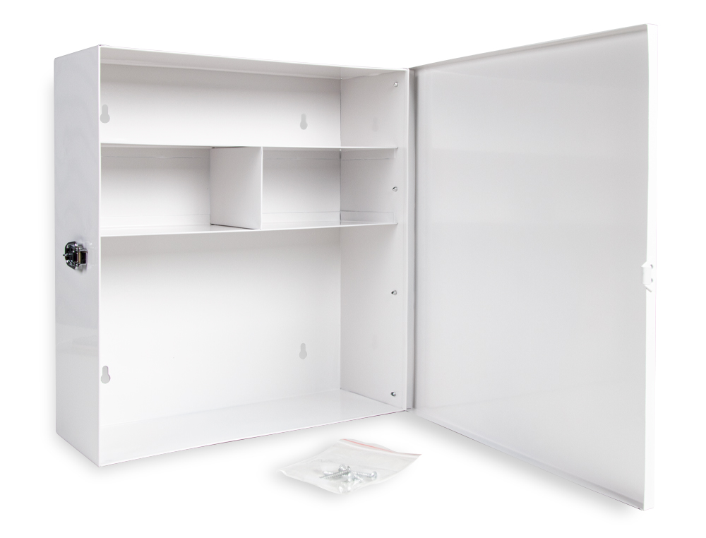 BOTIQUIN Q-CONNECT METALICO 4 COMPARTIMENTOS VACIO PRIMEROS AUXILIOS 330X360X120 MM