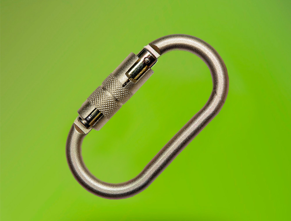 MOSQUETON FARU ACERO GALVANIZADO AUTOMATICO VIROLA 18 MM RESISTENCIA 25 KN