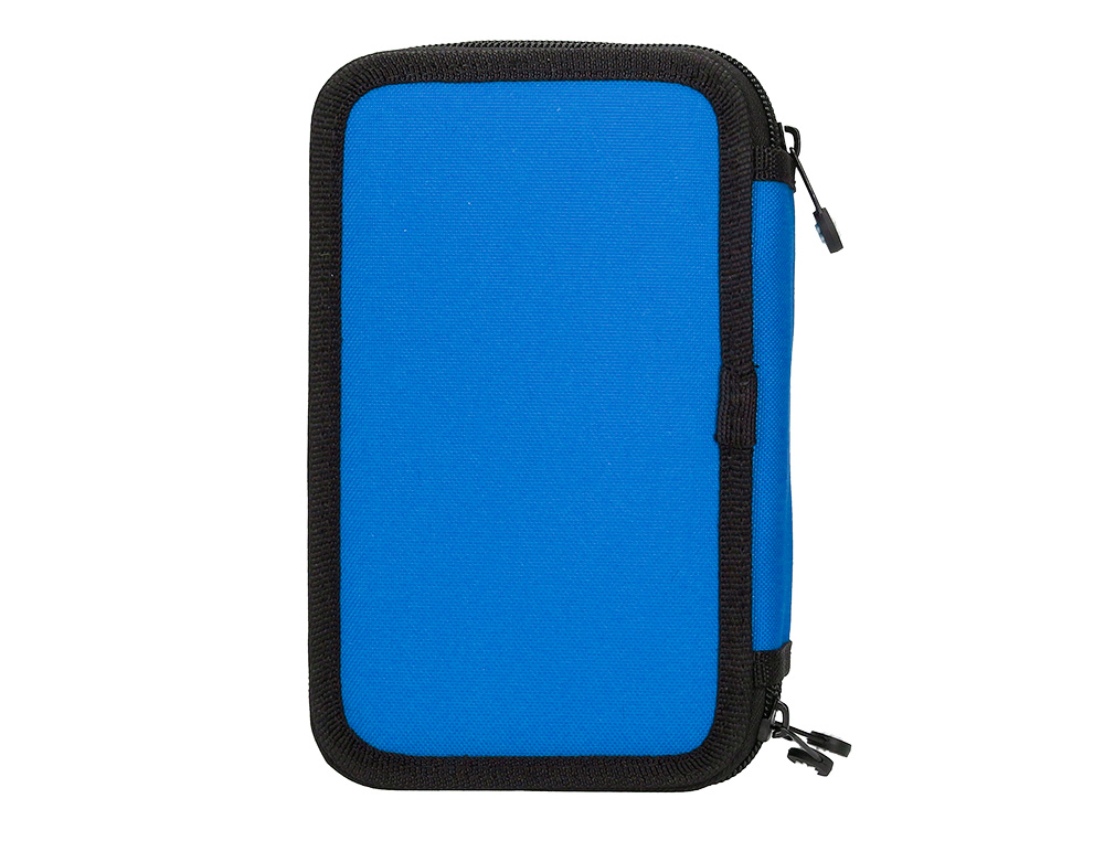 PLUMIER ESCOLAR ANTARTIK TRIPLE CREMALLERA COLOR AZUL 36 PIEZAS