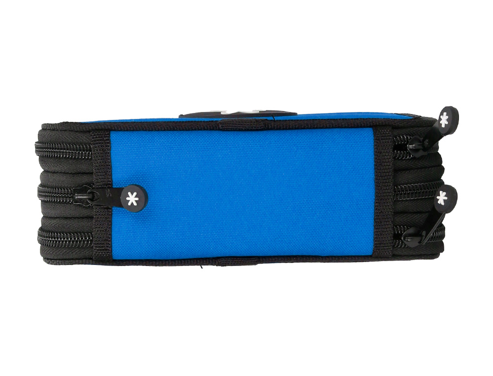 PLUMIER ESCOLAR ANTARTIK TRIPLE CREMALLERA COLOR AZUL 36 PIEZAS