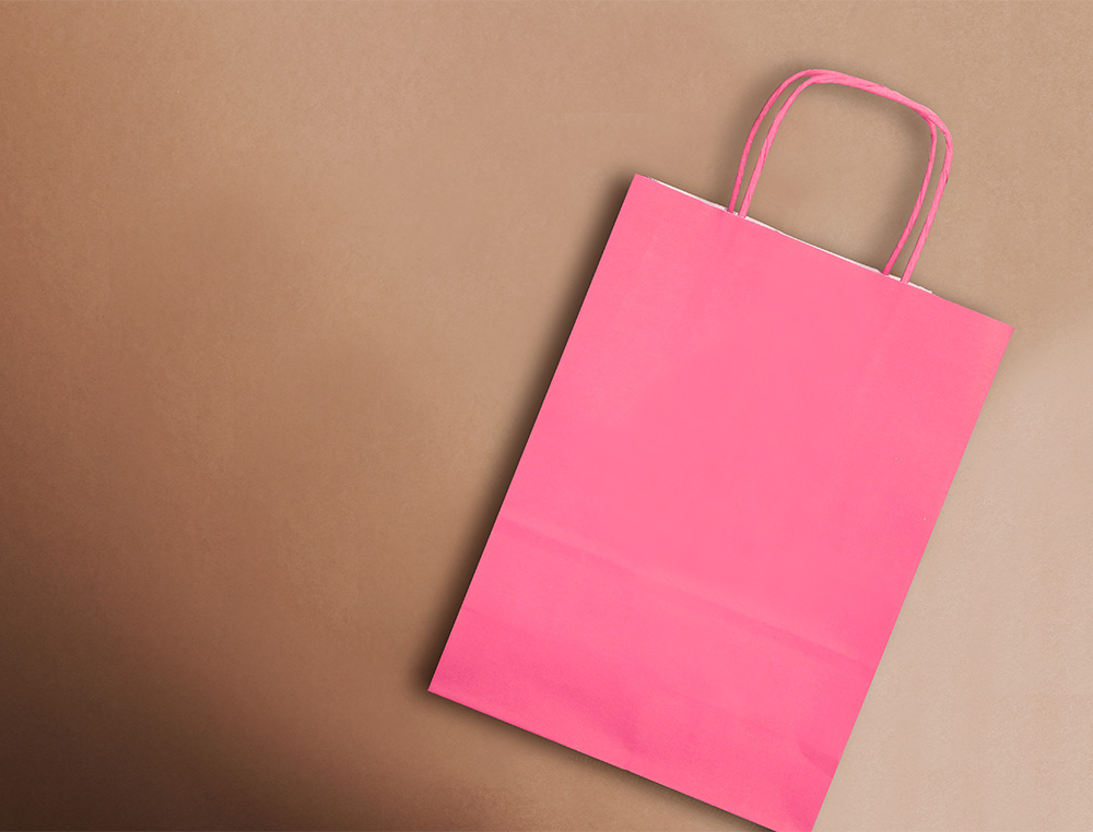 BOLSA PAPEL Q-CONNECT CELULOSA ROSA S CON ASA RETORCIDA 240X320X10 MM
