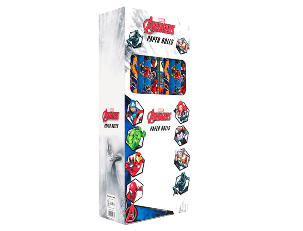 PAPEL DE REGALO BASIKA MARVEL ROLLO ANCHO 70 CM LONGITUD 2 MT DISEÑOS SURTIDOS