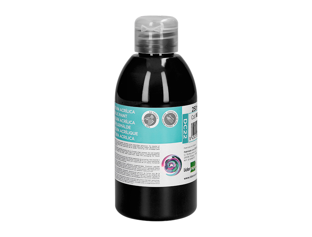 PINTURA ACRILICA LIDERPAPEL BOTE DE 250 ML NEGRO