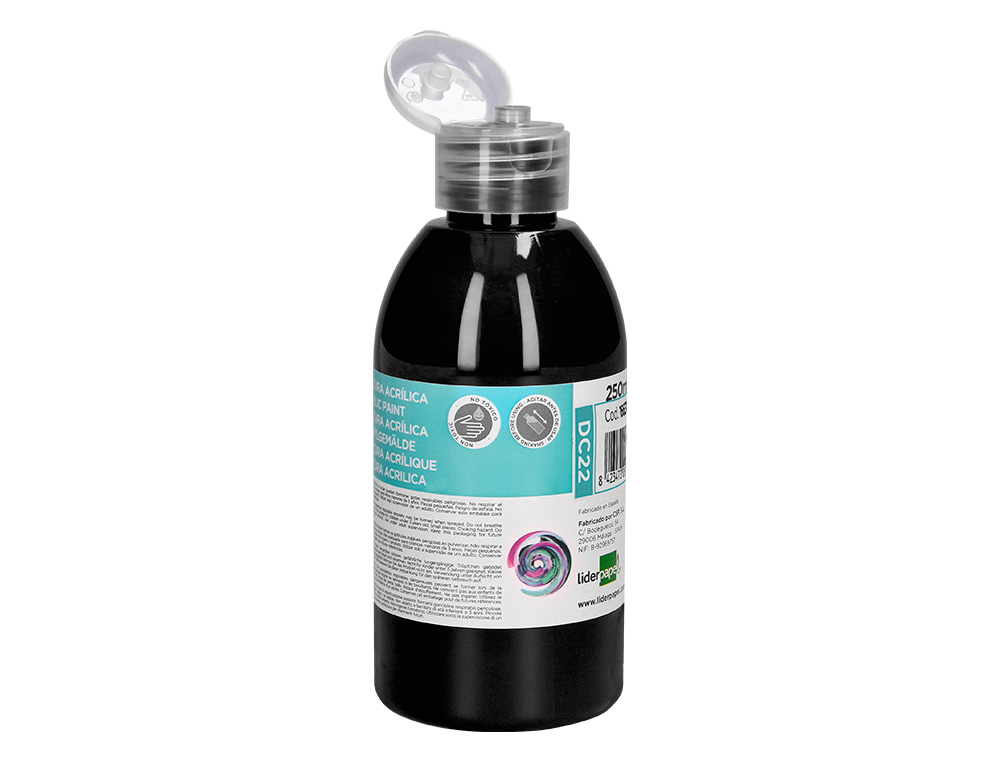 PINTURA ACRILICA LIDERPAPEL BOTE DE 250 ML NEGRO