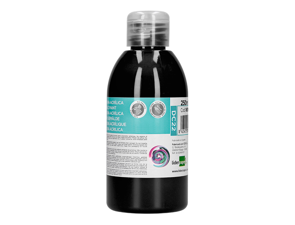 PINTURA ACRILICA LIDERPAPEL BOTE DE 250 ML NEGRO
