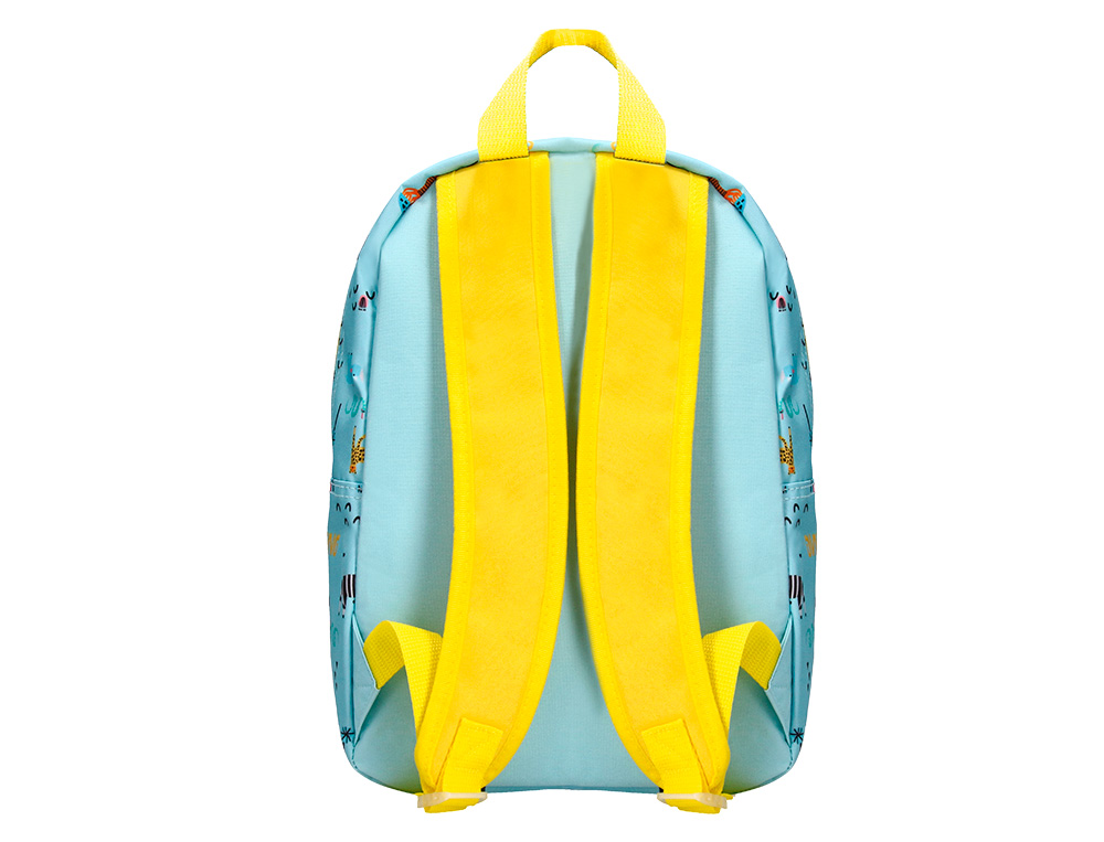 MOCHILA ESCOLAR LIDERPAPEL SAFARI INFANTIL AZUL LEON 330X110X250 MM