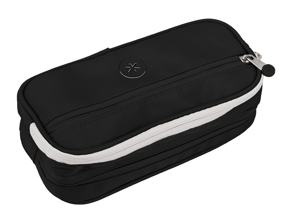 ESTUCHE PORTATODO ANTARTIK FUSION FLEX 3 CREMALLERAS NEGRO COMPAÑERO MOCHILA 100X60X220 MM