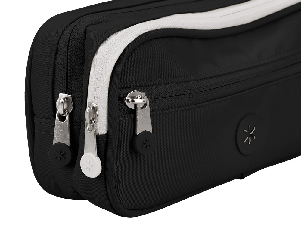 ESTUCHE PORTATODO ANTARTIK FUSION FLEX 3 CREMALLERAS NEGRO COMPAÑERO MOCHILA 100X60X220 MM