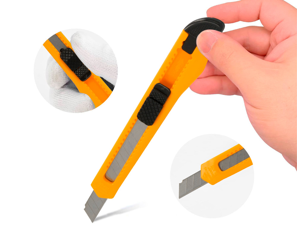 CUTER Q-CONNECT PLASTICO ESTRECHO CUCHILLA 9 MM XD-05