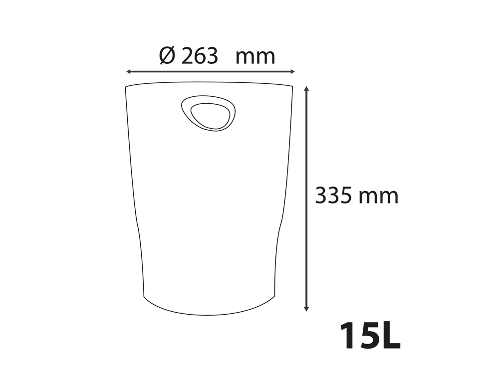 PAPELERA PLASTICO EXACOMPTA ECOBIN SKANDI RECICLADA 15 L COLORES SURTIDOS 335X263 MM