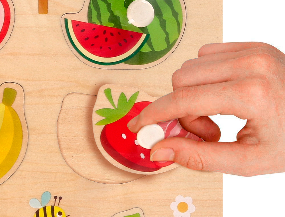 PUZLE INFANTIL IMAGINOVO MADERA FRUTAS +18 MESES 10 PIEZAS 30X22,5X1,5CM