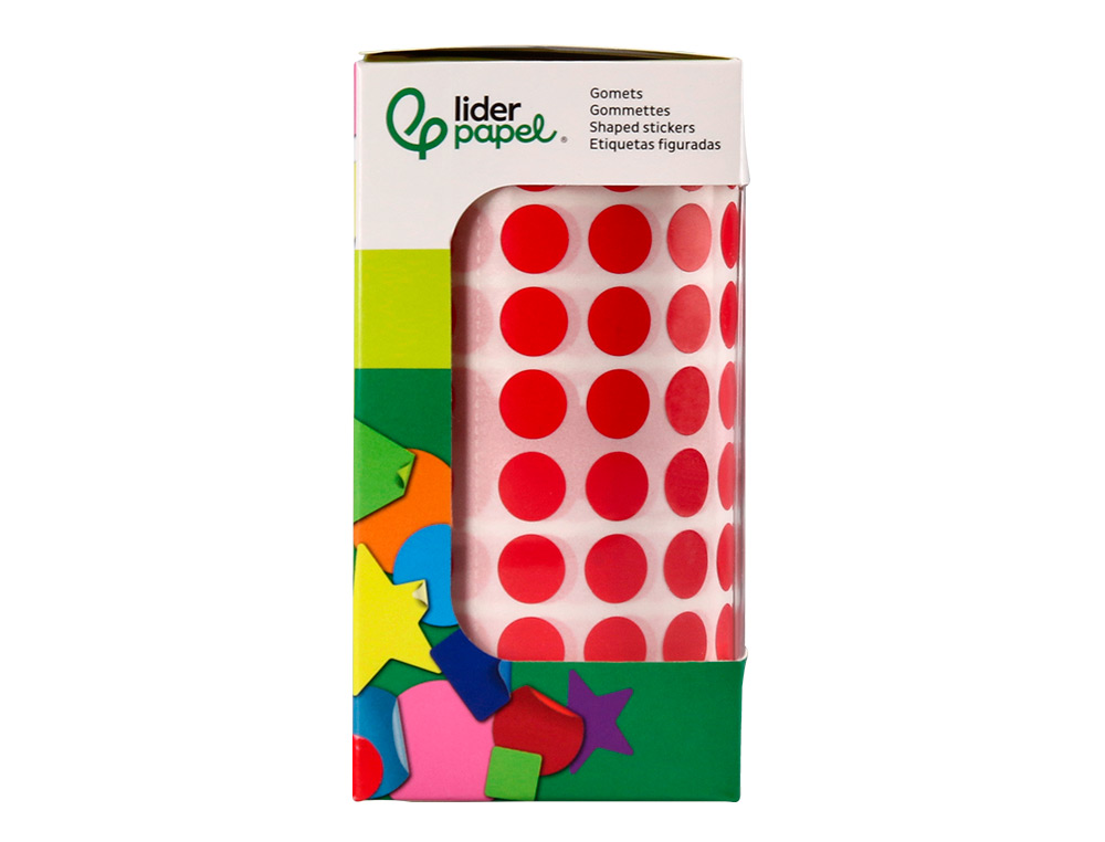 GOMETS LIDERPAPEL AUTOADHESIVO CIRCULOS 10,5 MM ROJO ROLLO DE 6000 UNIDADES EN CAJA DE CARTON