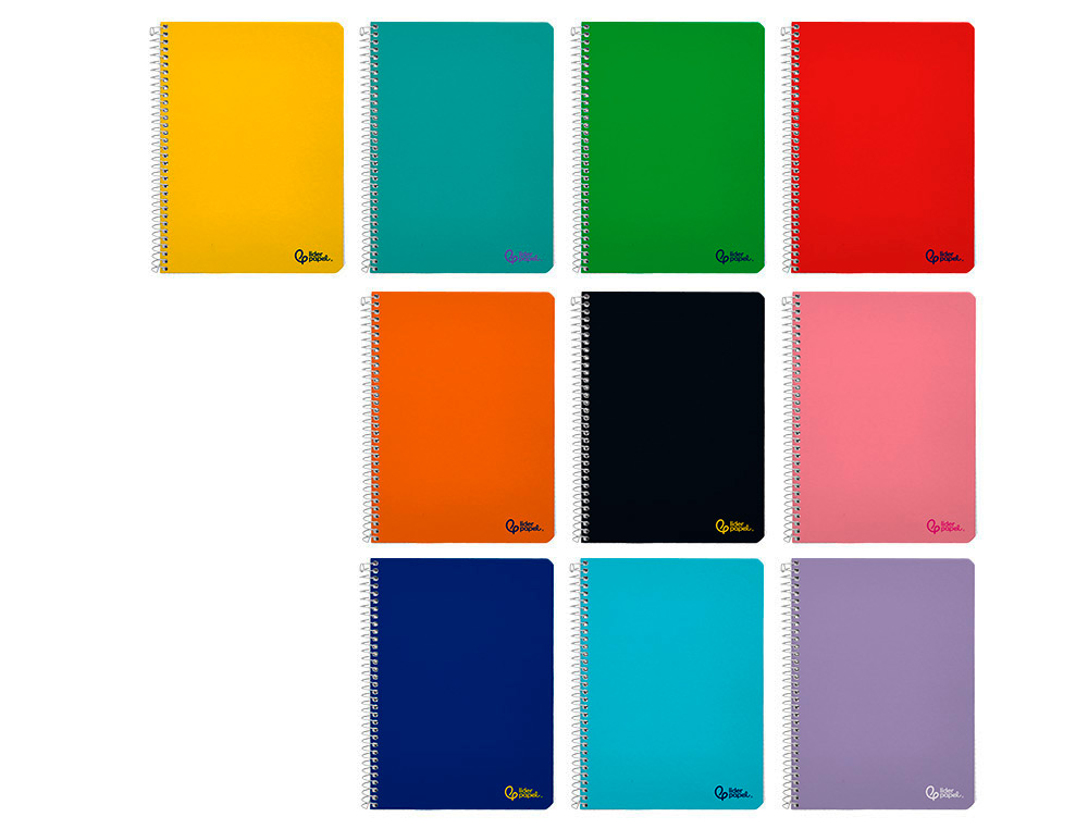 CUADERNO ESPIRAL LIDERPAPEL A5 SMART TAPA BLANDA 80H 75GR CUADRO 6MM CON MARGEN COLORES SURTIDOS