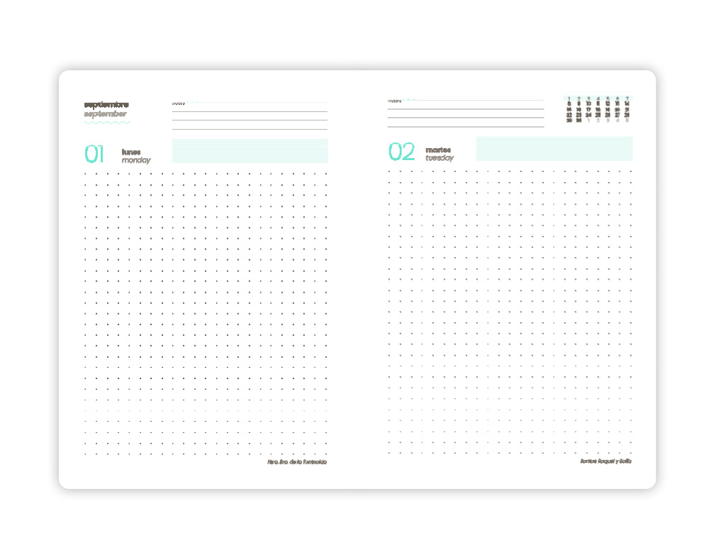 AGENDA ESCOLAR LIDERPAPEL 25-26 ESPIRAL PIXEL ROSA DIA PAGINA A5 BILINGÜE PAPEL FSC 80 GR