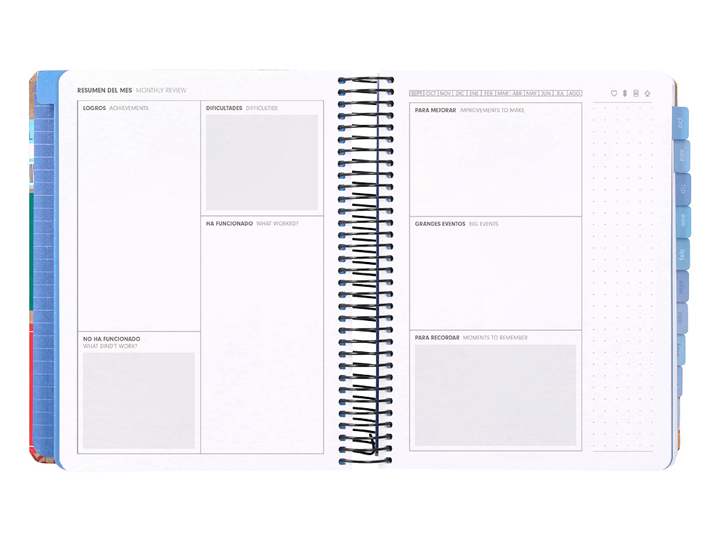 AGENDA ESCOLAR ANTARTIK 25-26 ESPIRAL CARGO DIA PAGINA A5 BILINGÜE PAPEL FSC 80 GR