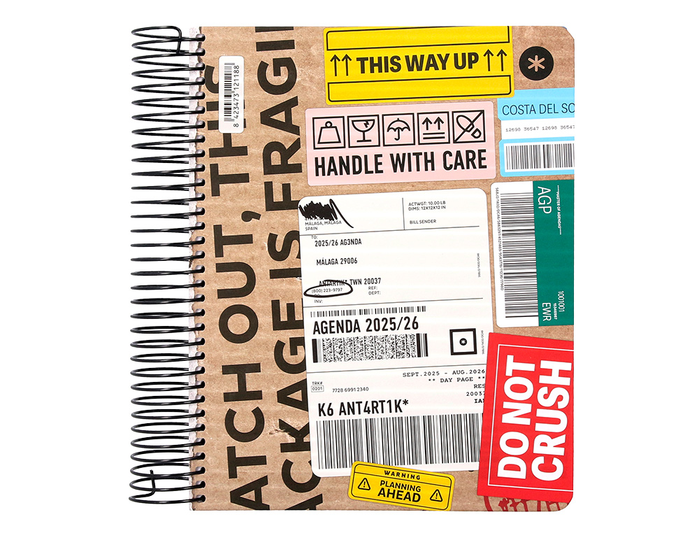 AGENDA ESCOLAR ANTARTIK 25-26 ESPIRAL CARGO DIA PAGINA A5 BILINGÜE PAPEL FSC 80 GR