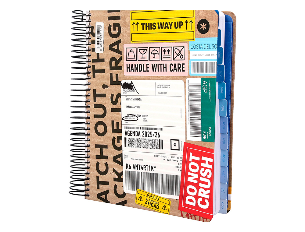 AGENDA ESCOLAR ANTARTIK 25-26 ESPIRAL CARGO DIA PAGINA A5 BILINGÜE PAPEL FSC 80 GR