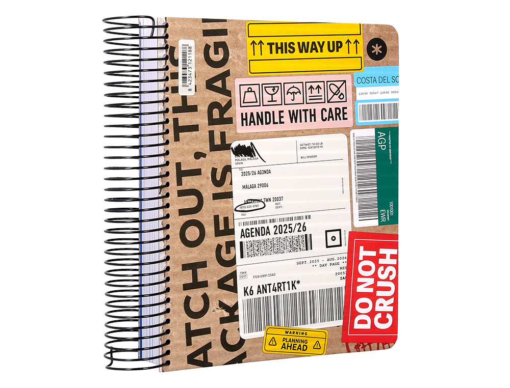 AGENDA ESCOLAR ANTARTIK 25-26 ESPIRAL CARGO DIA PAGINA A5 BILINGÜE PAPEL FSC 80 GR