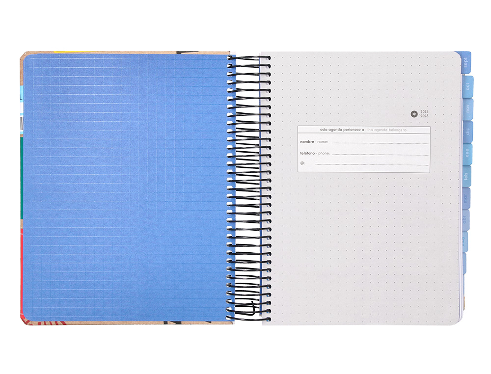 AGENDA ESCOLAR ANTARTIK 25-26 ESPIRAL CARGO DIA PAGINA A5 BILINGÜE PAPEL FSC 80 GR