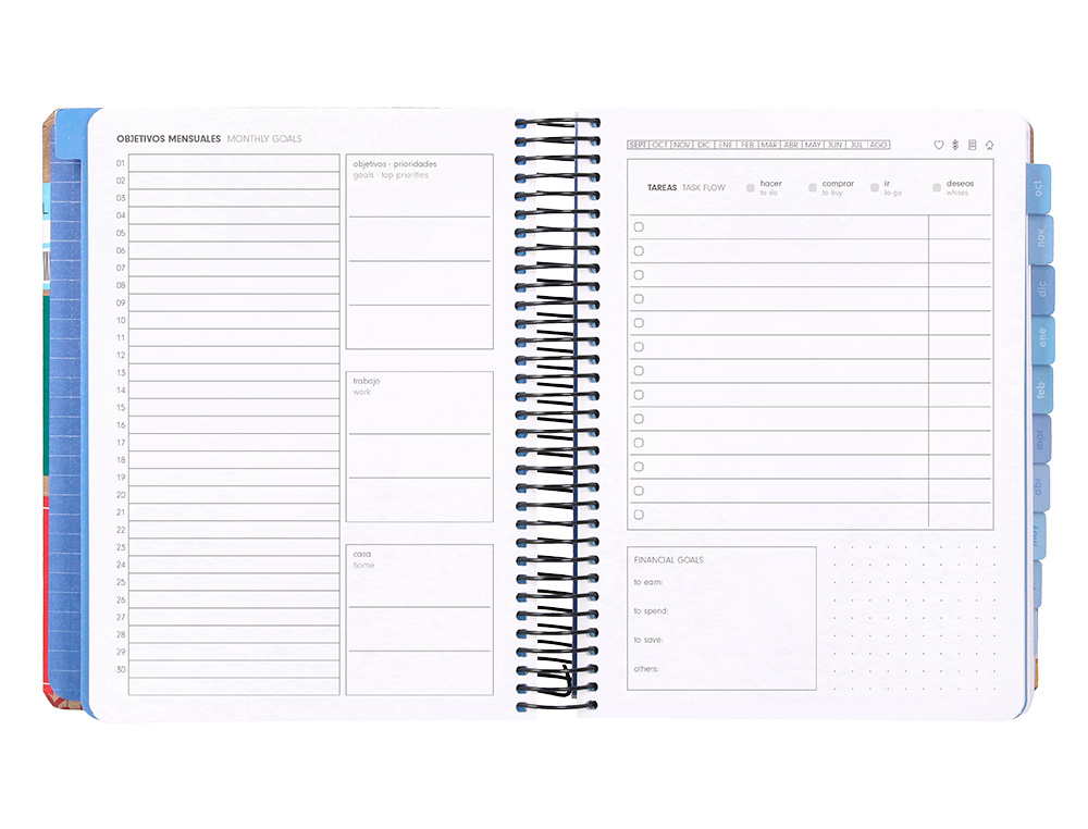 AGENDA ESCOLAR ANTARTIK 25-26 ESPIRAL CARGO DIA PAGINA A5 BILINGÜE PAPEL FSC 80 GR