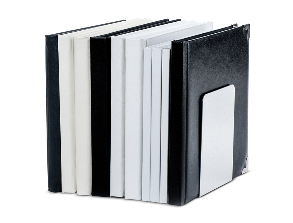 APOYALIBROS METALICO MAUL ALUMINIO 100X100X130 MM PACK DE 2 UNIDADES