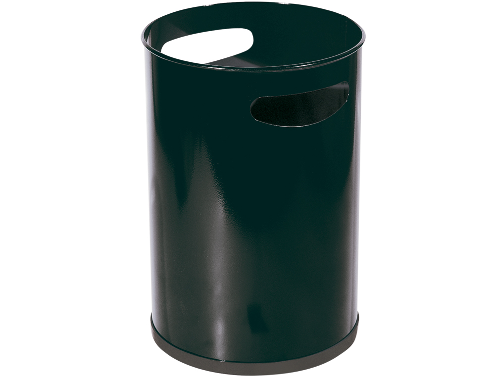 PAPELERA METALICA CON ASAS 101 NEGRA 32X21 CM 12 LITROS