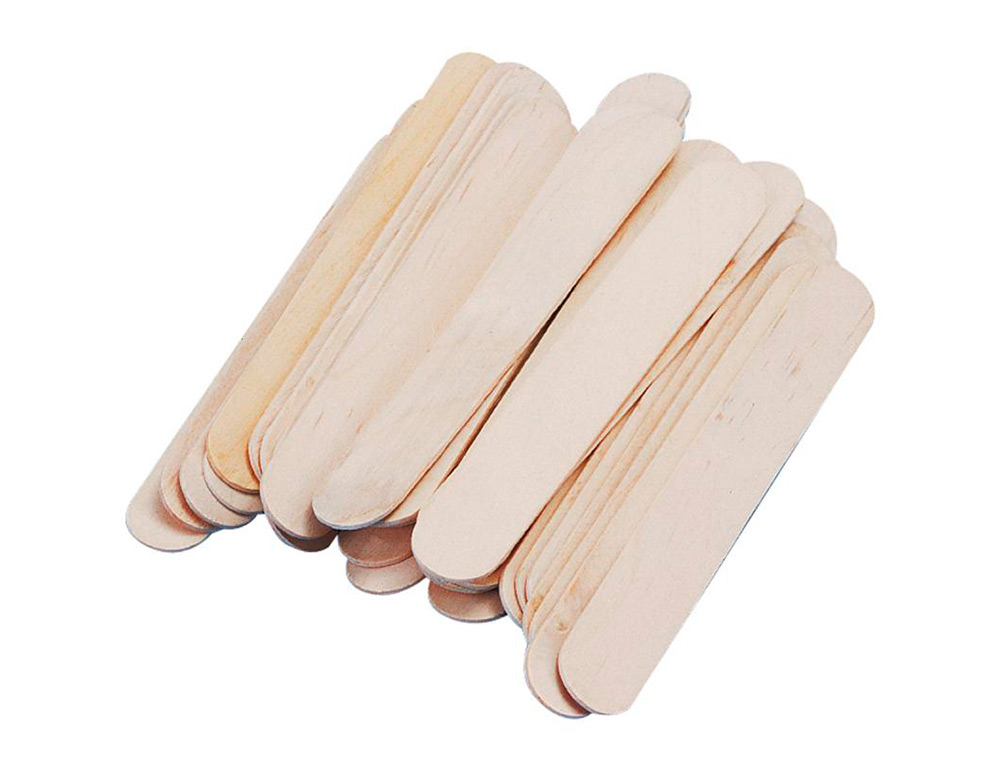 PALILLO PARA MANUALIDADES LIDERPAPEL MADERA COLOR NATURAL 15X2 CM BOLSA DE 100 UNIDADES