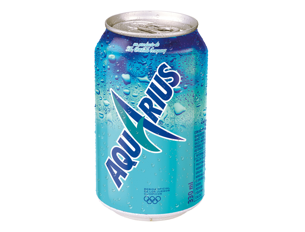 BEBIDA ISOTONICA AQUARIUS LIMON LATA 330 ML
