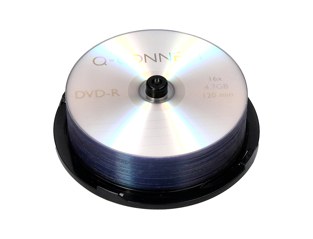 DVD-R Q-CONNECT CAPACIDAD 4,7GB DURACION 120MIN VELOCIDAD 16X BOTE DE 25 UNIDADES