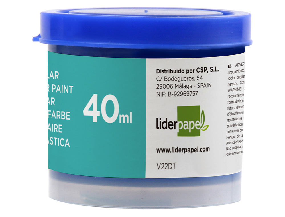 TEMPERA LIDERPAPEL ESCOLAR 40 ML AZUL ULTRAMAR