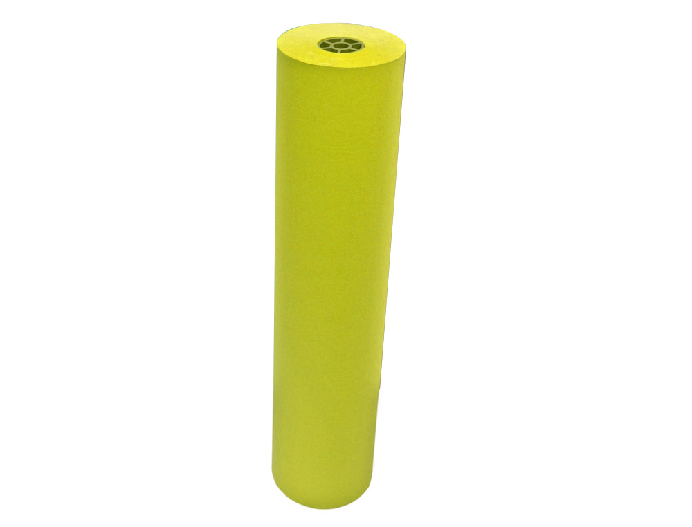 PAPEL KRAFT VERJURADO LIDERPAPEL AMARILLO ANCHO 1 MT LONGITUD 150 MT GRAMAJE 65 GR PESO 10 KG