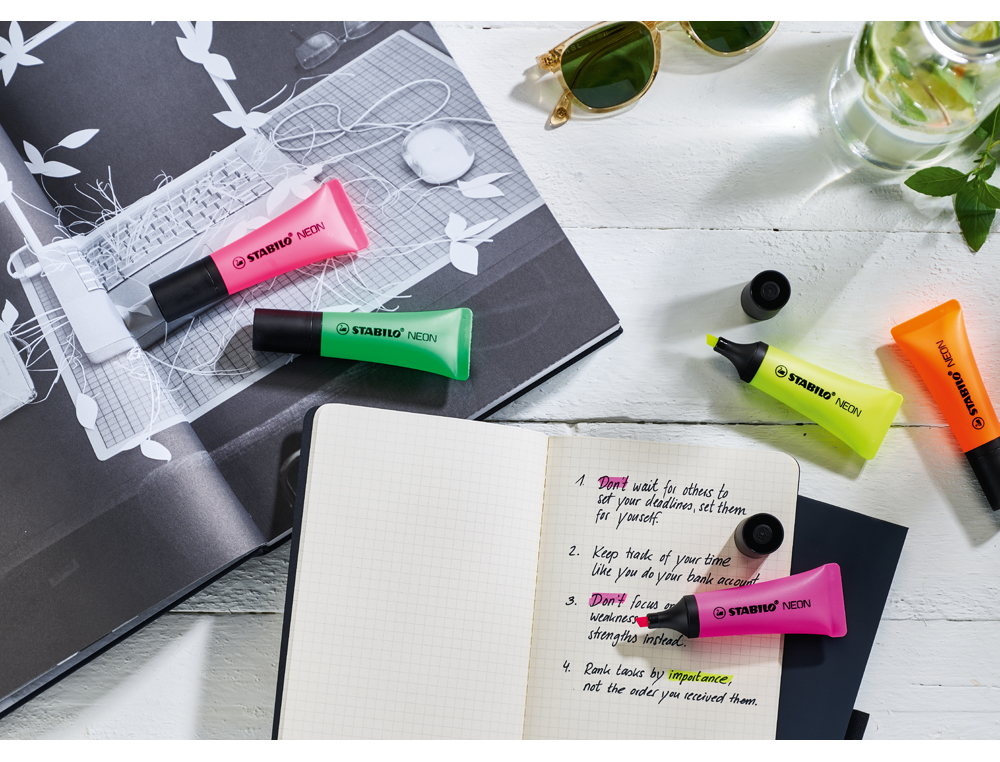 ROTULADOR STABILO FLUORESCENTE 72 ROSA NEON