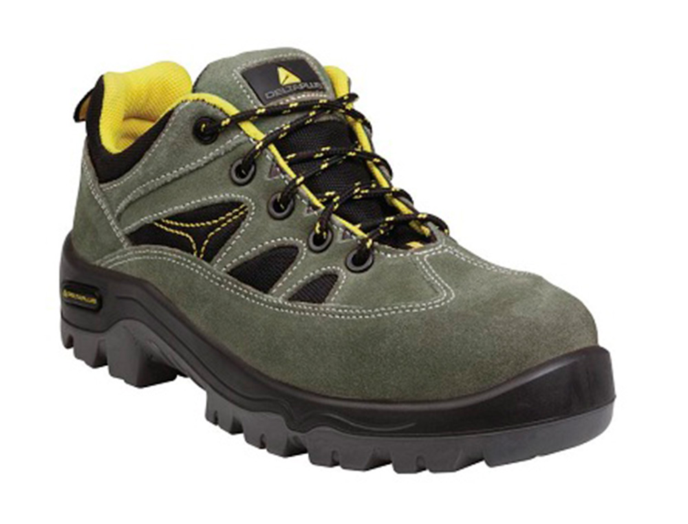 ZAPATOS DE SEGURIDAD DELTAPLUS TREK DE PIEL SERRAJE PUNTERA Y SUELA COMPOSITE VERDE TALLA 44