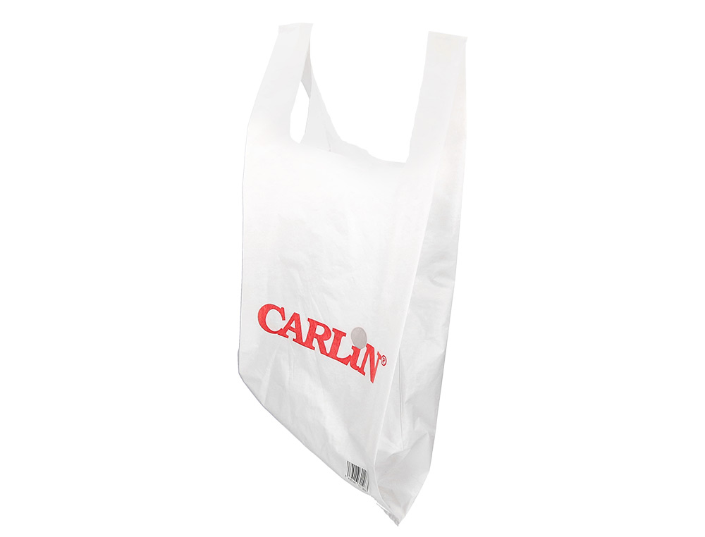 BOLSA PLASTICO CAMISETA CARLIN 200 MC 70% RECICLADA 60/40X70 CM PAQUETE DE 50 UNIDADES