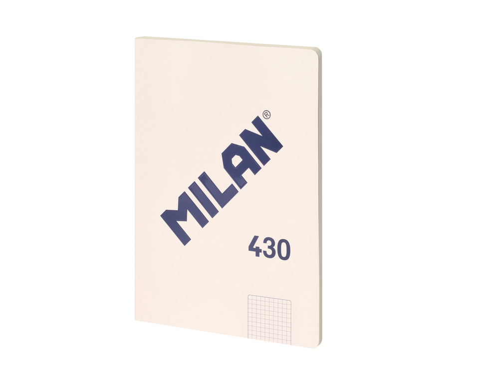 LIBRETA ENCOLADA MILAN TAPA CARTON FLEXIBLE DIN A4 48 HOJAS MICROPERFORADO CUADRO 5 MM SERIE 1918 COLOR BEIGE