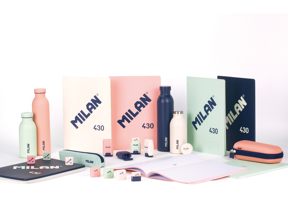 LIBRETA ENCOLADA MILAN TAPA CARTON FLEXIBLE DIN A4 48 HOJAS MICROPERFORADO CUADRO 5 MM SERIE 1918 COLOR BEIGE