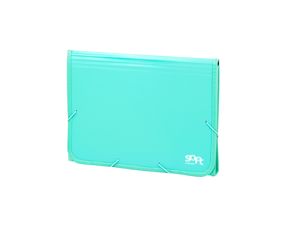 CARPETA CARCHIVO CLASIFICADORA ACORDEON 13 DEPARTAMENTOS POLIPROPILENO FOAM SOFT CON RIBETE Y GOMAS
