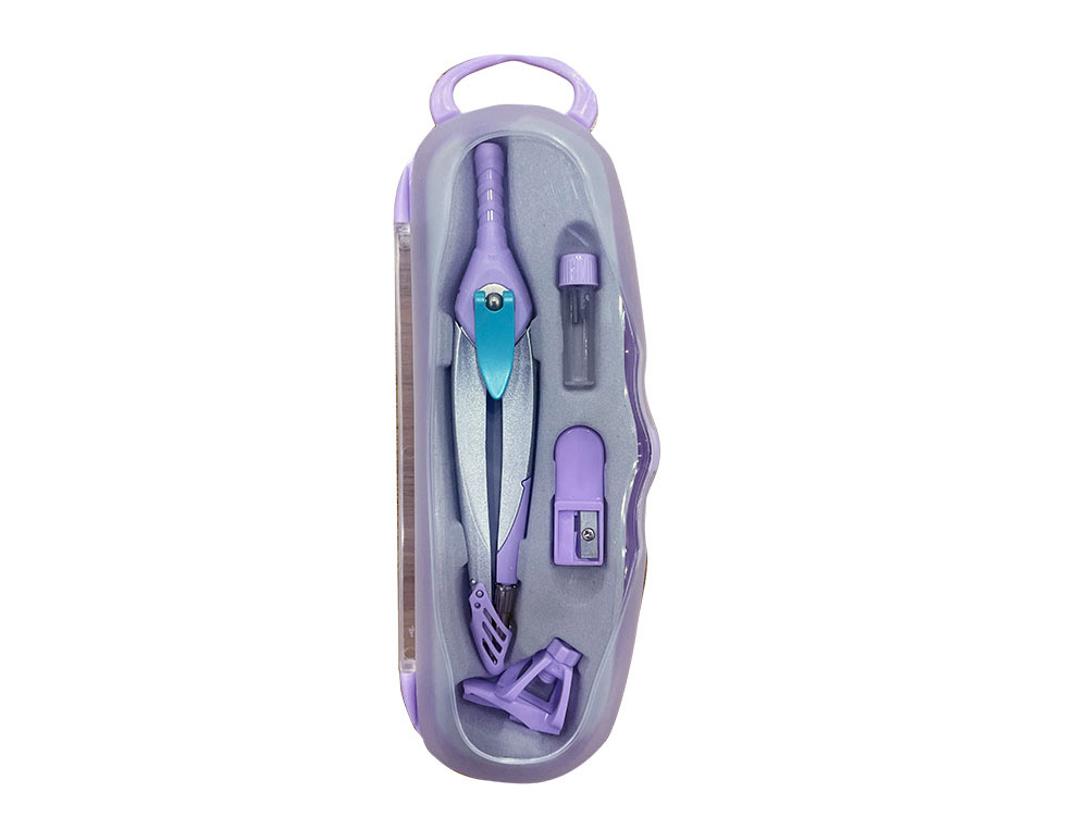 COMPAS LIDERPAPEL LOCK DEVICE CON ADAPTADOR UNIVERSAL Y TUBO DE MINAS COLOR VIOLETA